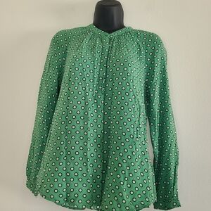 Boden Green Polka Dot Blouse